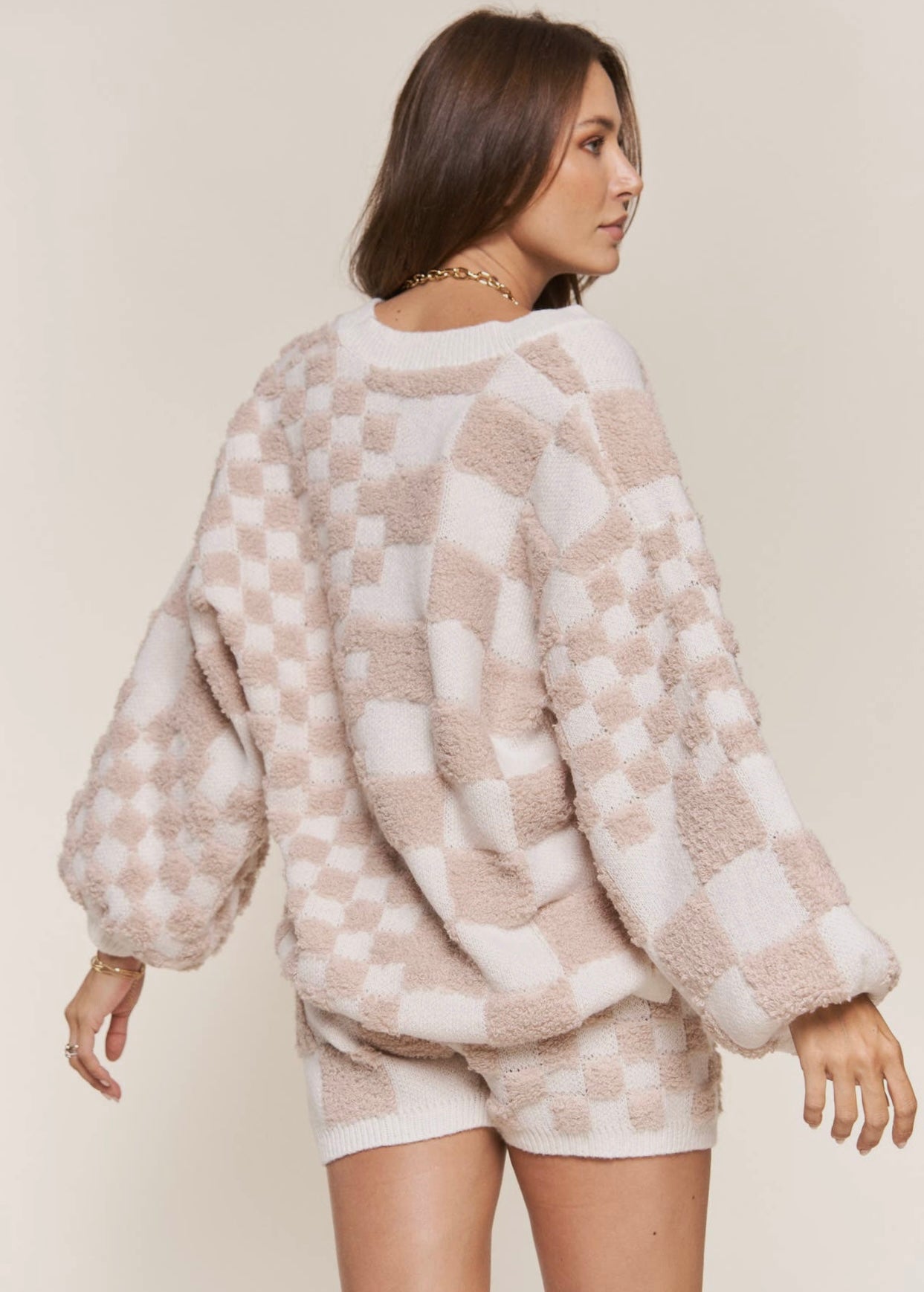 KNIT CHECKERED SWEATER  image 10