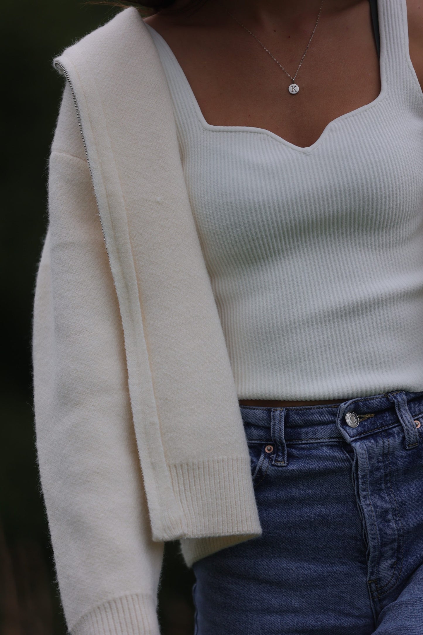 SWEATER ZIP UP JACKET WITH HOOD image 8