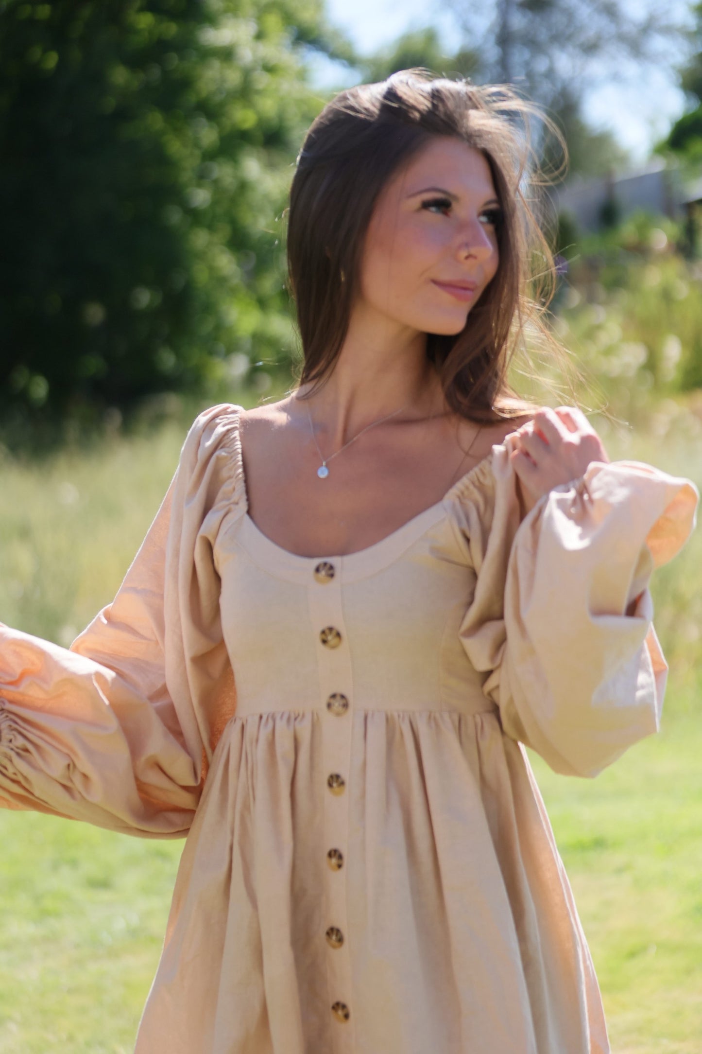CHLOIE WAIST LINEN MINI WEEKEND GETAWAY DRESS image 1