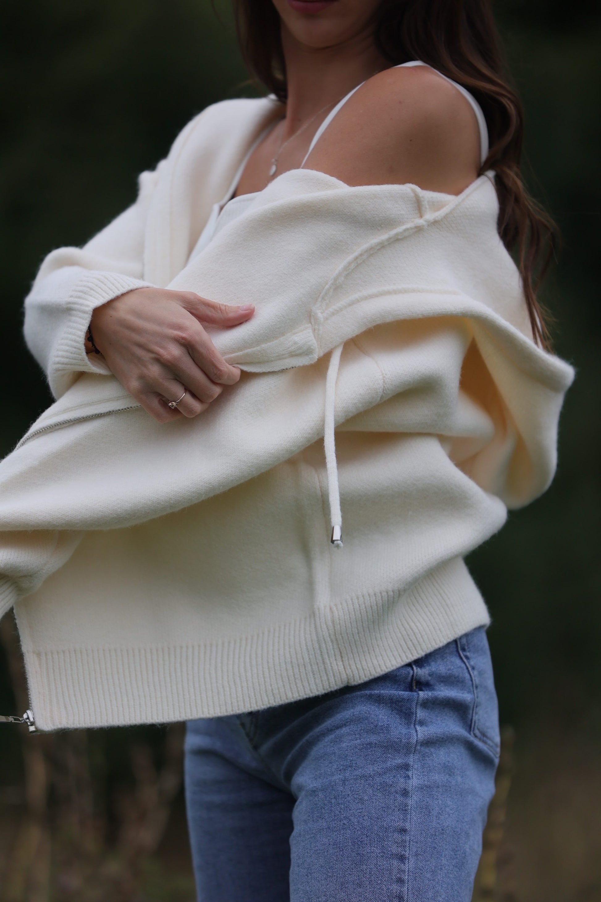 SWEATER ZIP UP JACKET WITH HOOD  image 7