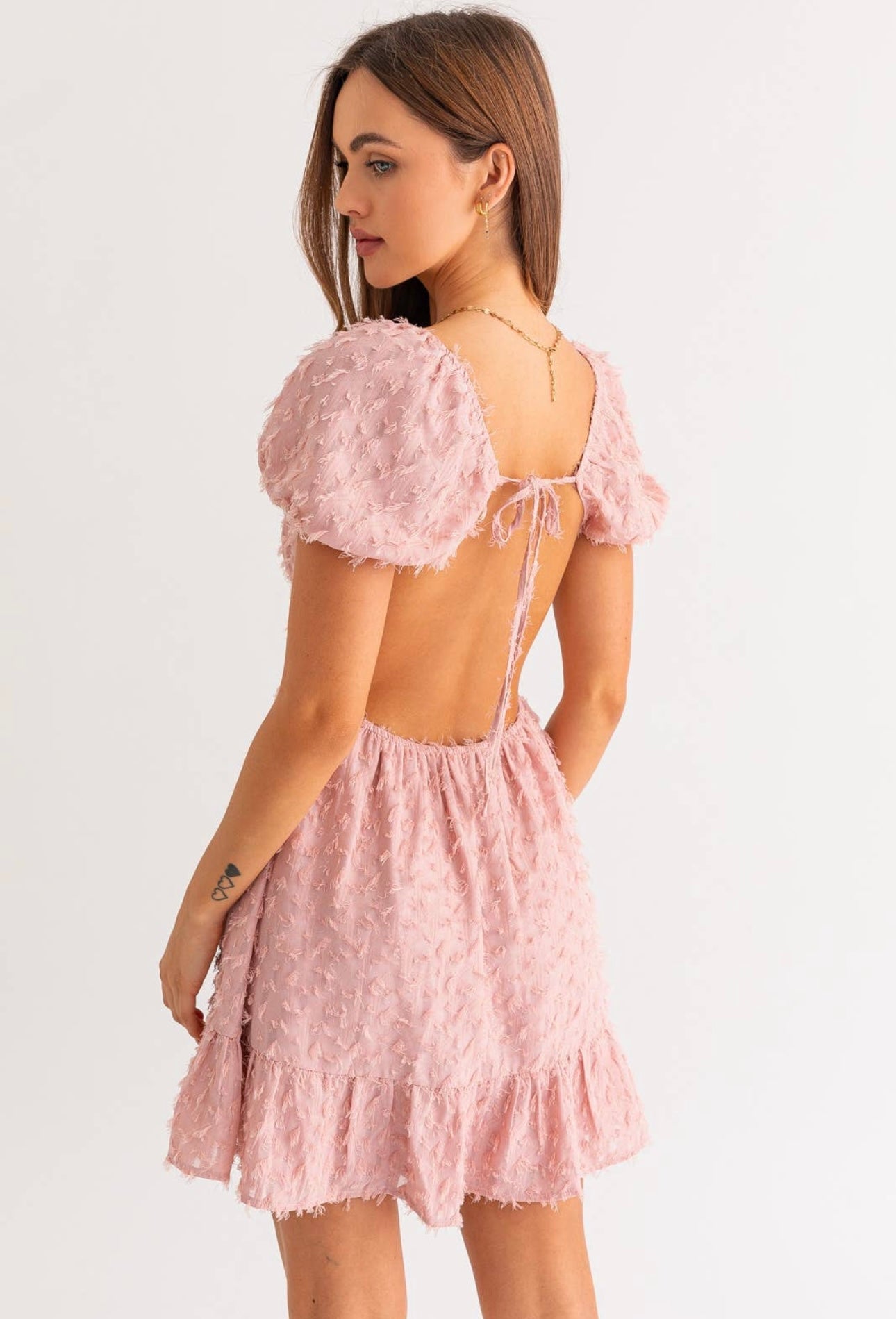 OAKLY PUFF SLV OPEN BACK MINI DRESS image 8