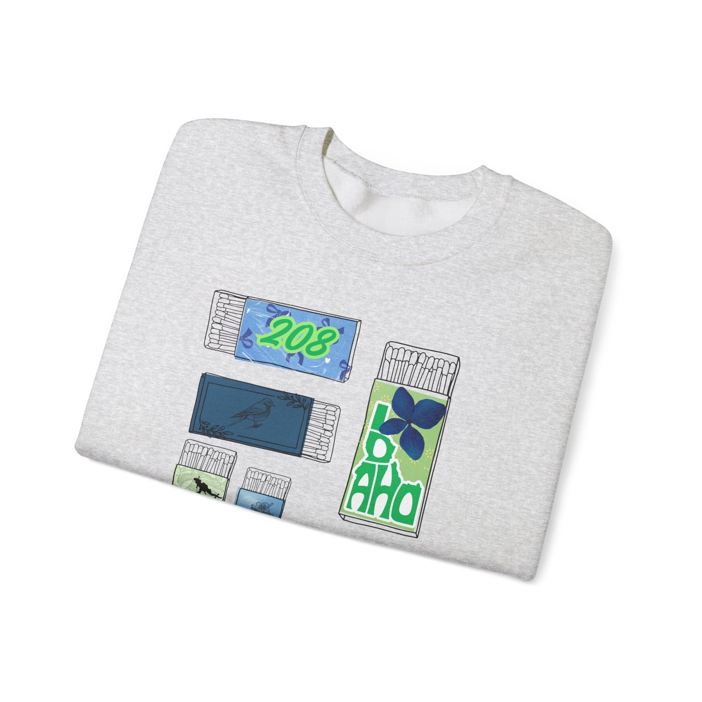 Travel-Inspired Unisex Crewneck Sweatshirt with Vintage Postage Design