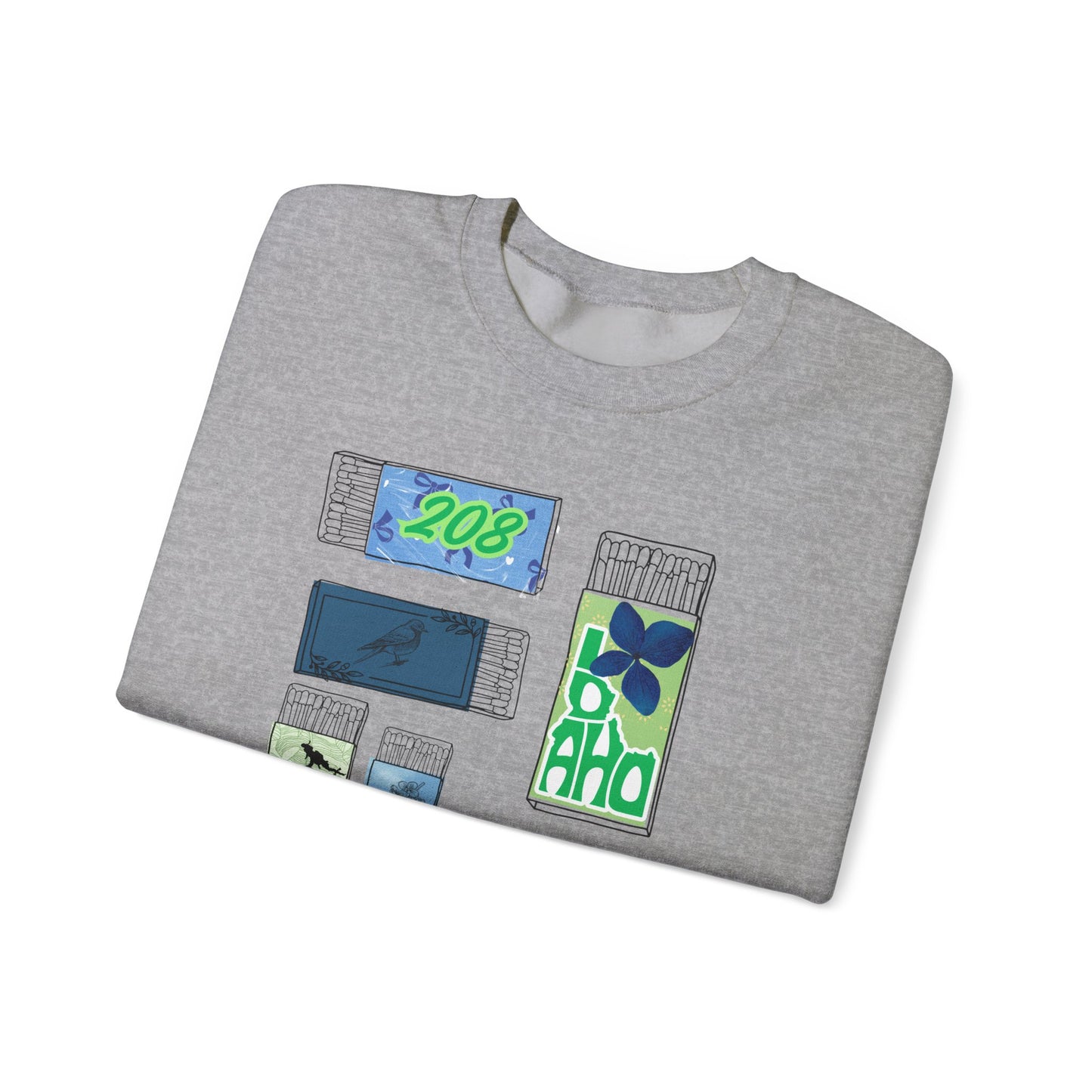 Travel-Inspired Unisex Crewneck Sweatshirt with Vintage Postage Design