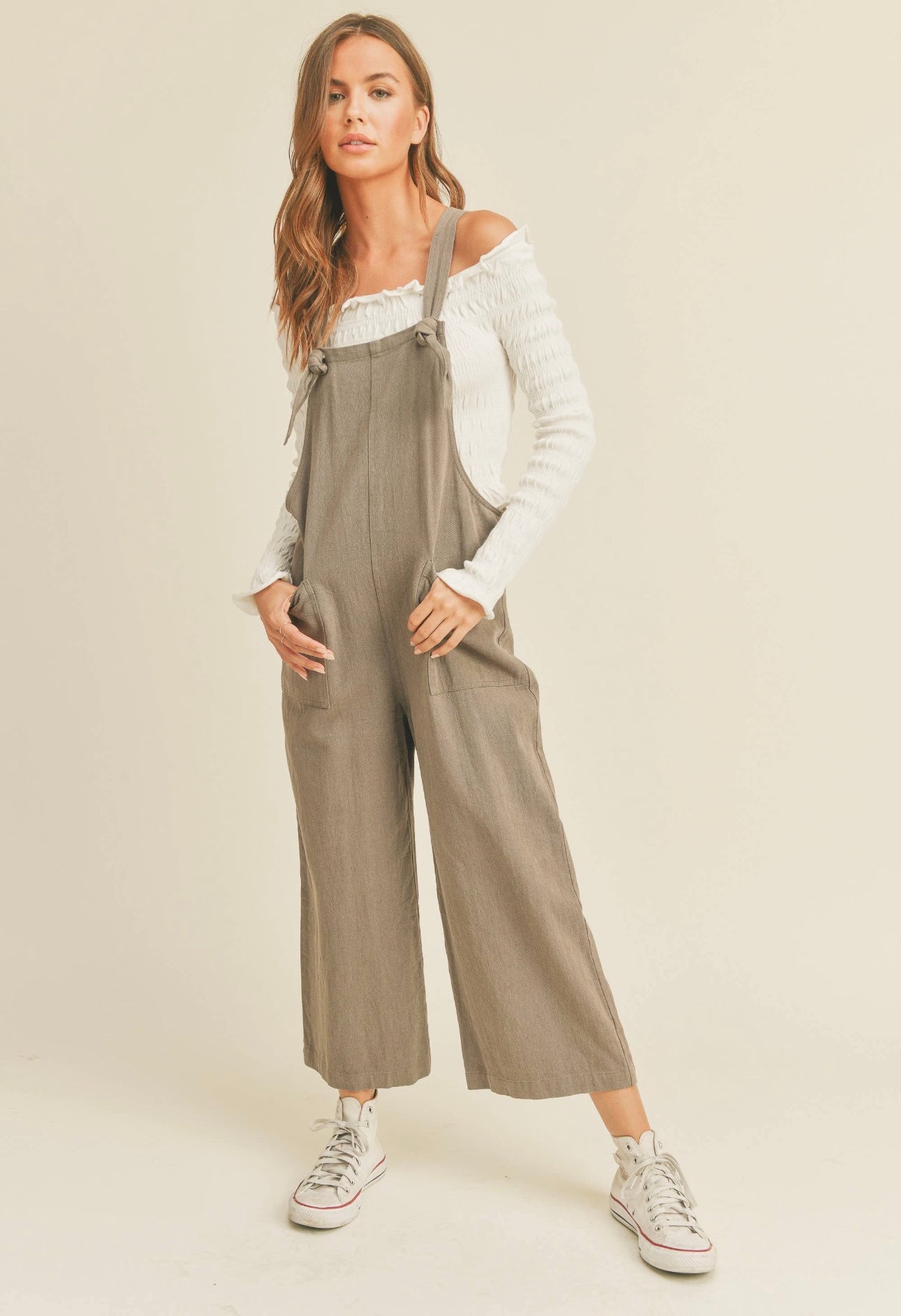 AMELIA CHARCOAL WASHED COTTON JUMPSUIT image 3