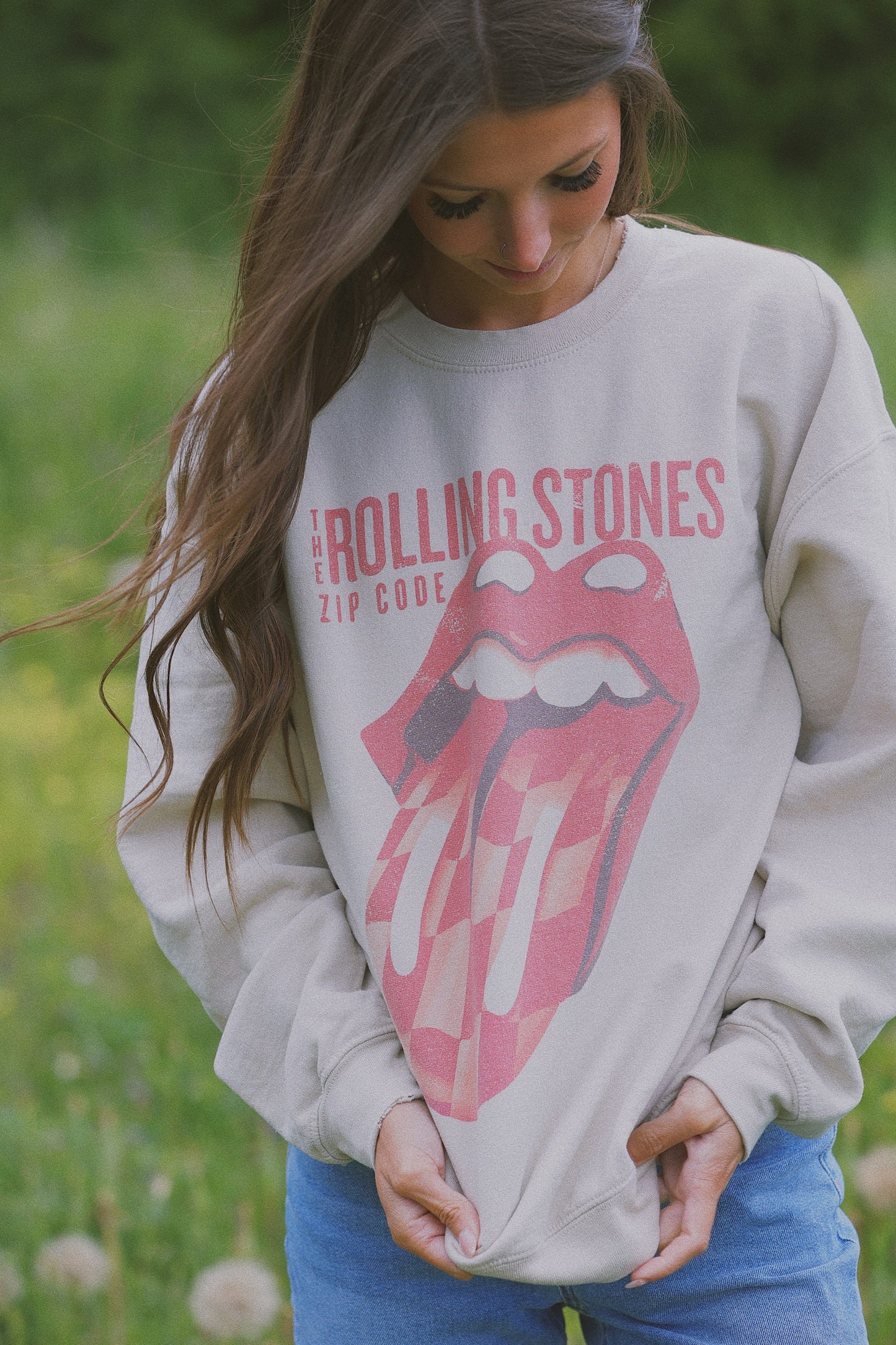 ROLLING STONES ZIP CODE SAND SWEATSHIRT image 0