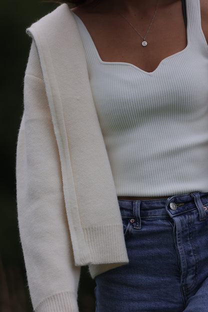SWEATER ZIP UP JACKET WITH HOOD  image 8