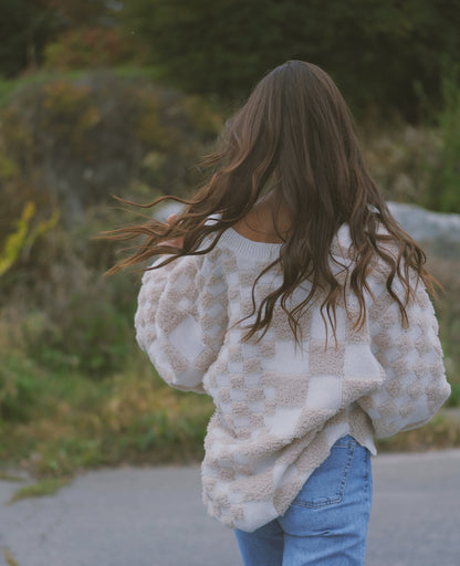 KNIT CHECKERED SWEATER  image 3