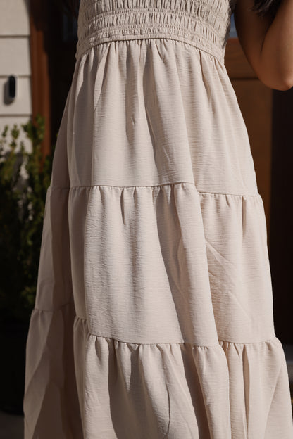 CORRINE FLUTTER SLEEVE MAXI DRESS