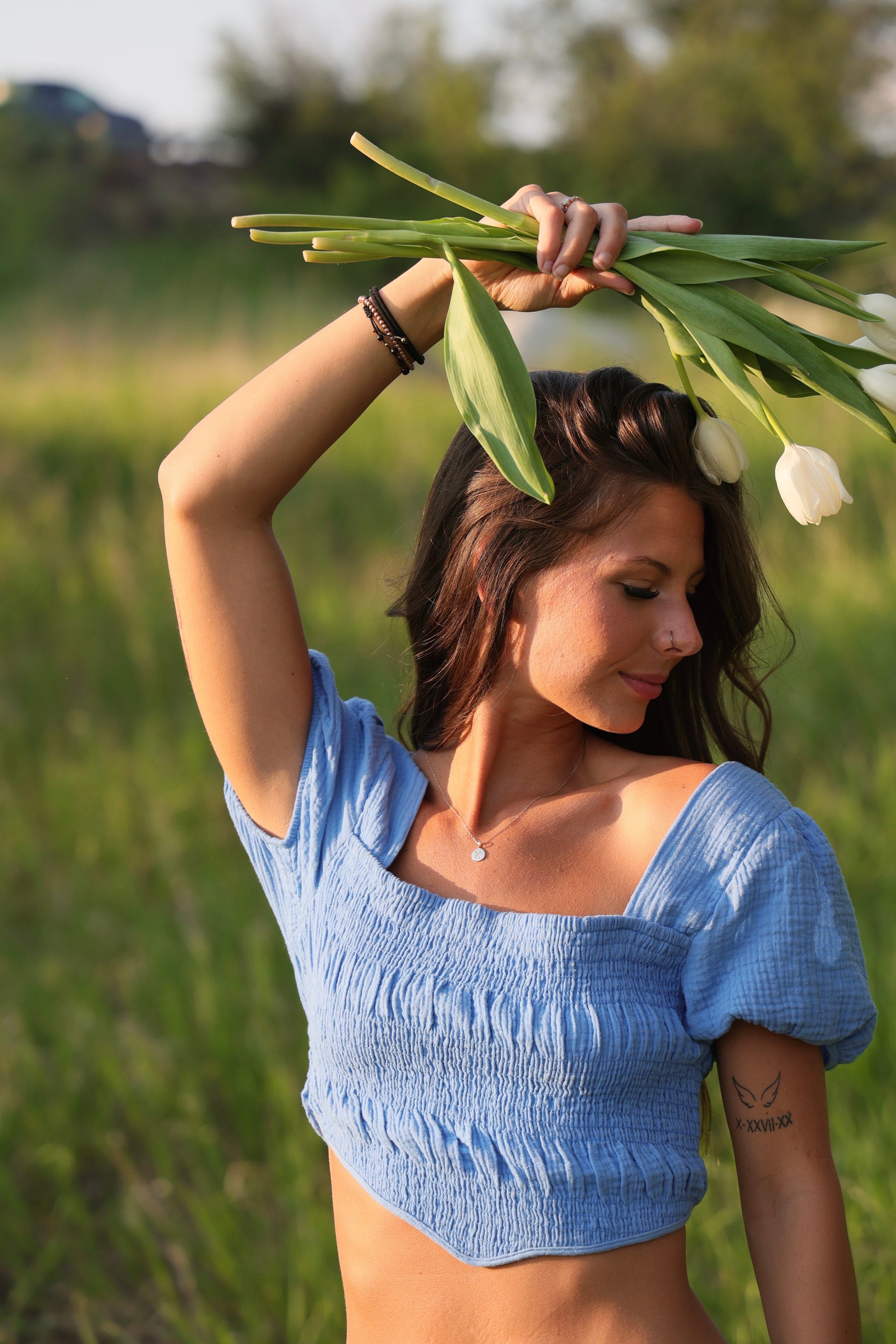 OCEAN SHORT SLEEVE CROP TOP image 0