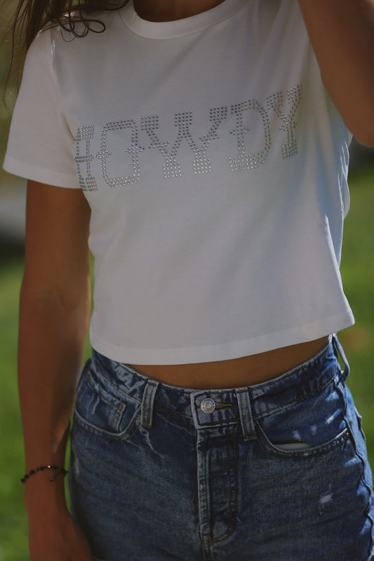 HOWDY RHINESTONE CROP TOP image 0