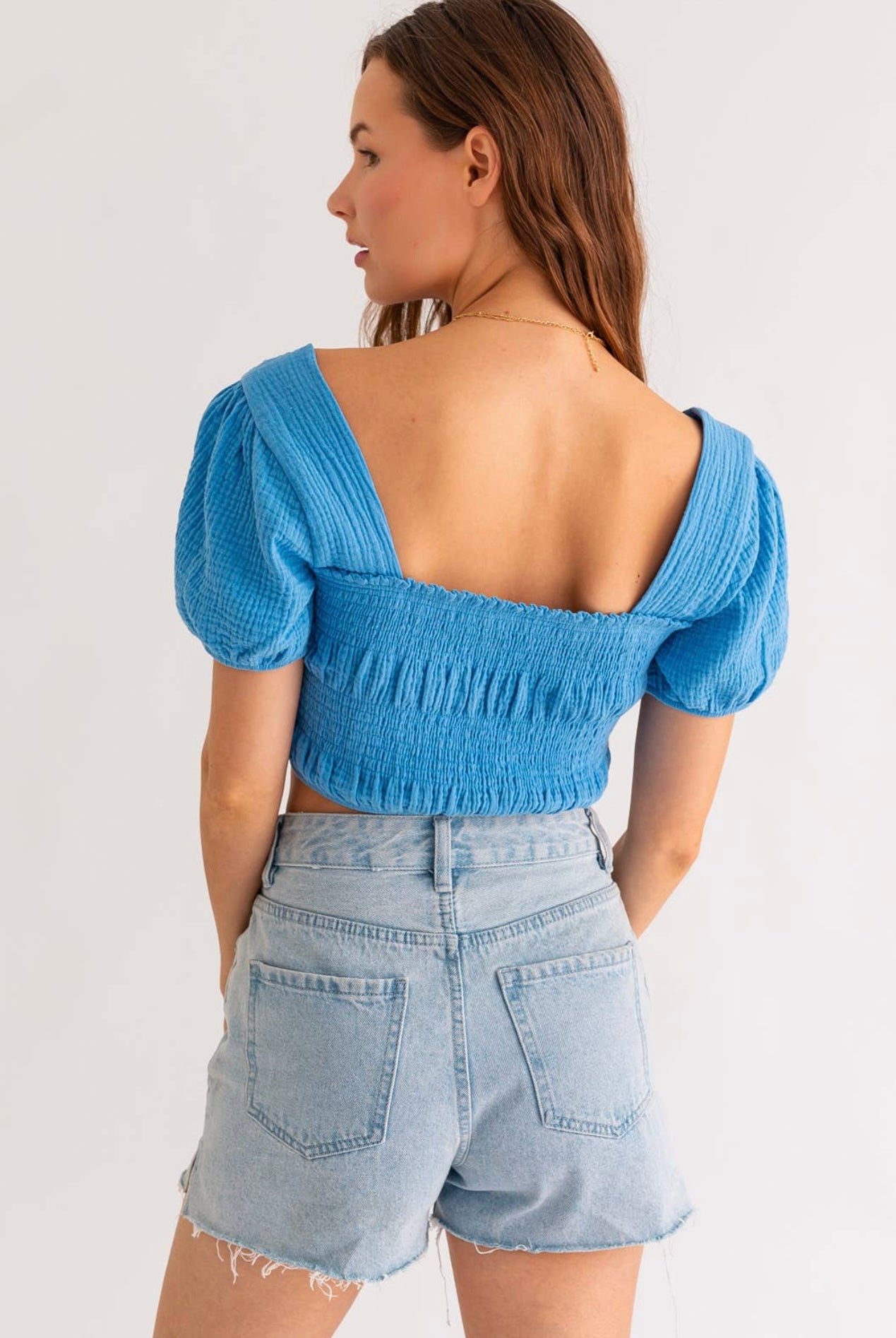 OCEAN SHORT SLEEVE CROP TOP image 3